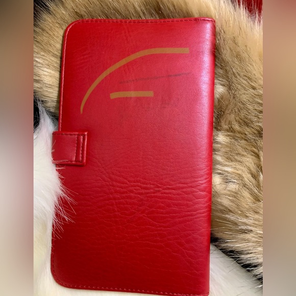 🍀VINTAGE LEATHER WALLET, MEDIUM/RED🍀#LHI - Picture 9 of 11